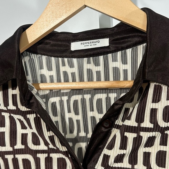 Peppermayo Monogram Logo Set โ Brown & Cream Top + Pants (Size 2) - Picture 7 of 7